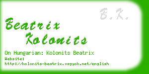 beatrix kolonits business card